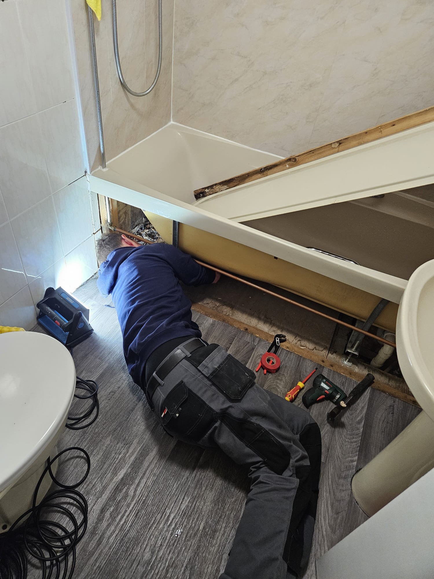 Domestic plumbing repair work